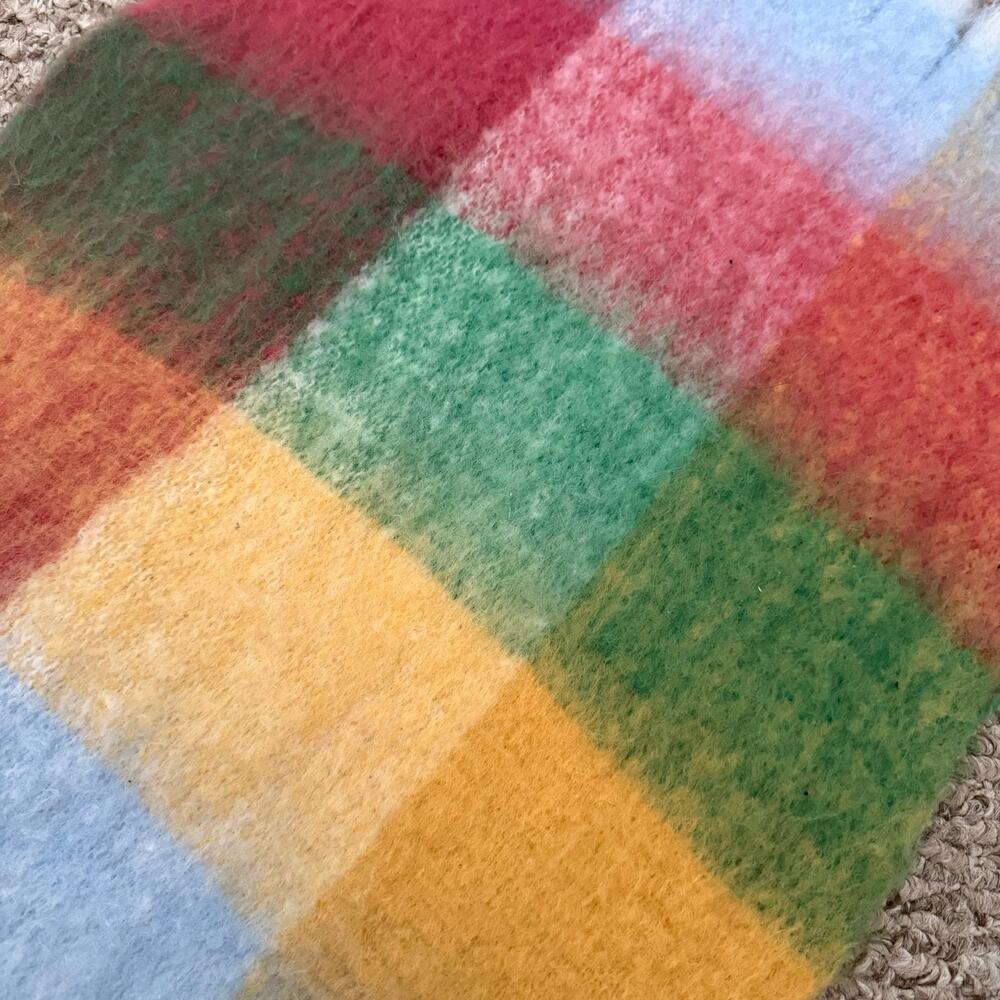 Preppy Women’s Fuzzy Soft Casual Multicolor Textured Long Scarf Frayed Hem - Picture 3 of 5